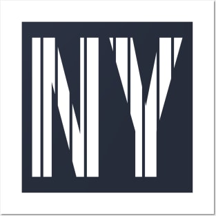 New York 'NY Pinstripes' Baseball Fan T-Shirt: Sport Your Bronx Pride with Classic NY Style! Posters and Art